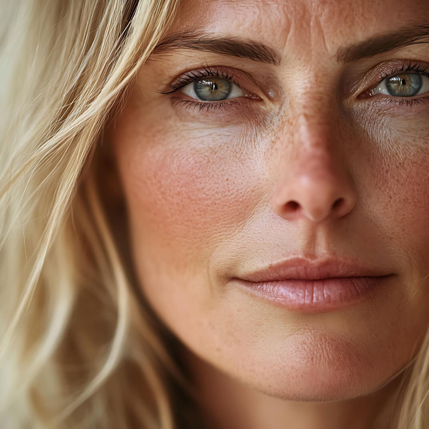 Stralende vrouwenhuid met natuurlijke uitstraling, gezichtsverzorging en huidverbetering bij Glow Clinic.